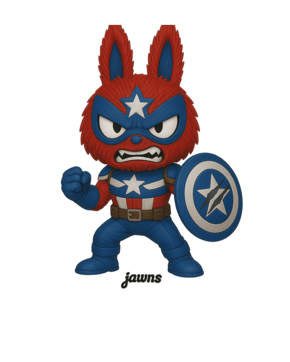 La Bu Bu Captain of America - Original Jawns - White T-Shirt - T-Shirt - Jawns on Fire Sneakers & Shoes