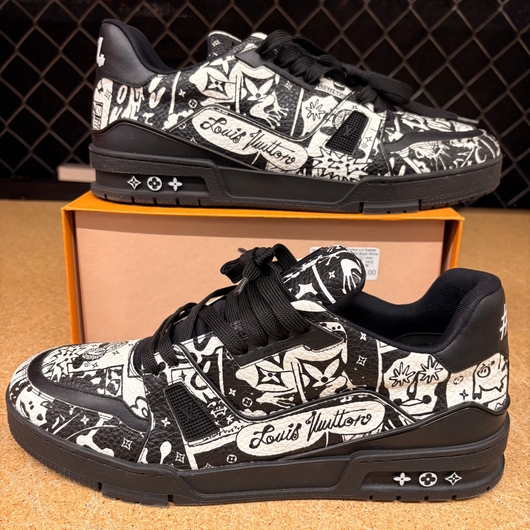 Louis Vuitton LV Trainer Comic Motifs Black White (SS23) (Men 12) Used