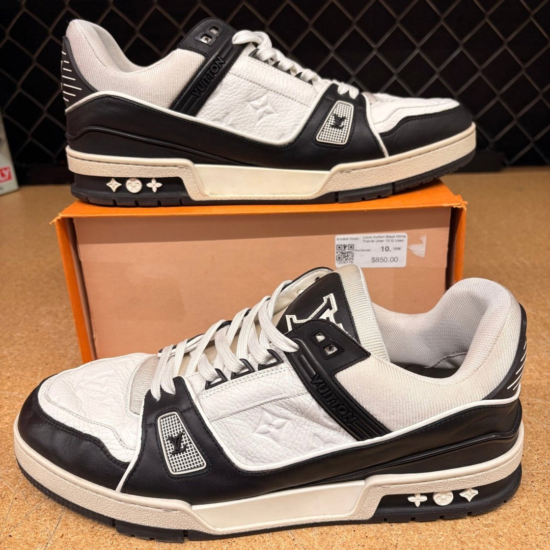 Louis Vuitton Black White Trainer (Men 10.5) Used - Sneakers - Jawns on Fire Sneakers & Shoes