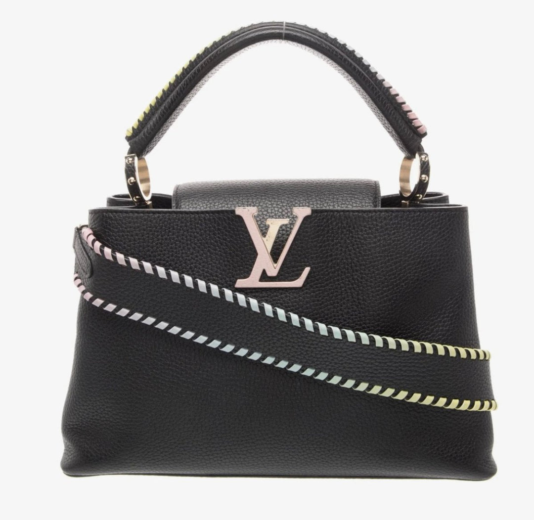 Louis Vuitton Capucine BB Black Taurillon Leather with Silver Handle - Handbags - Jawns on Fire Sneakers & Shoes