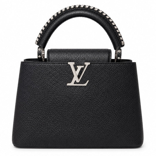 Louis Vuitton Capucine BB Black Taurillon Leather with Silver Handle - Handbags - Jawns on Fire Sneakers & Shoes