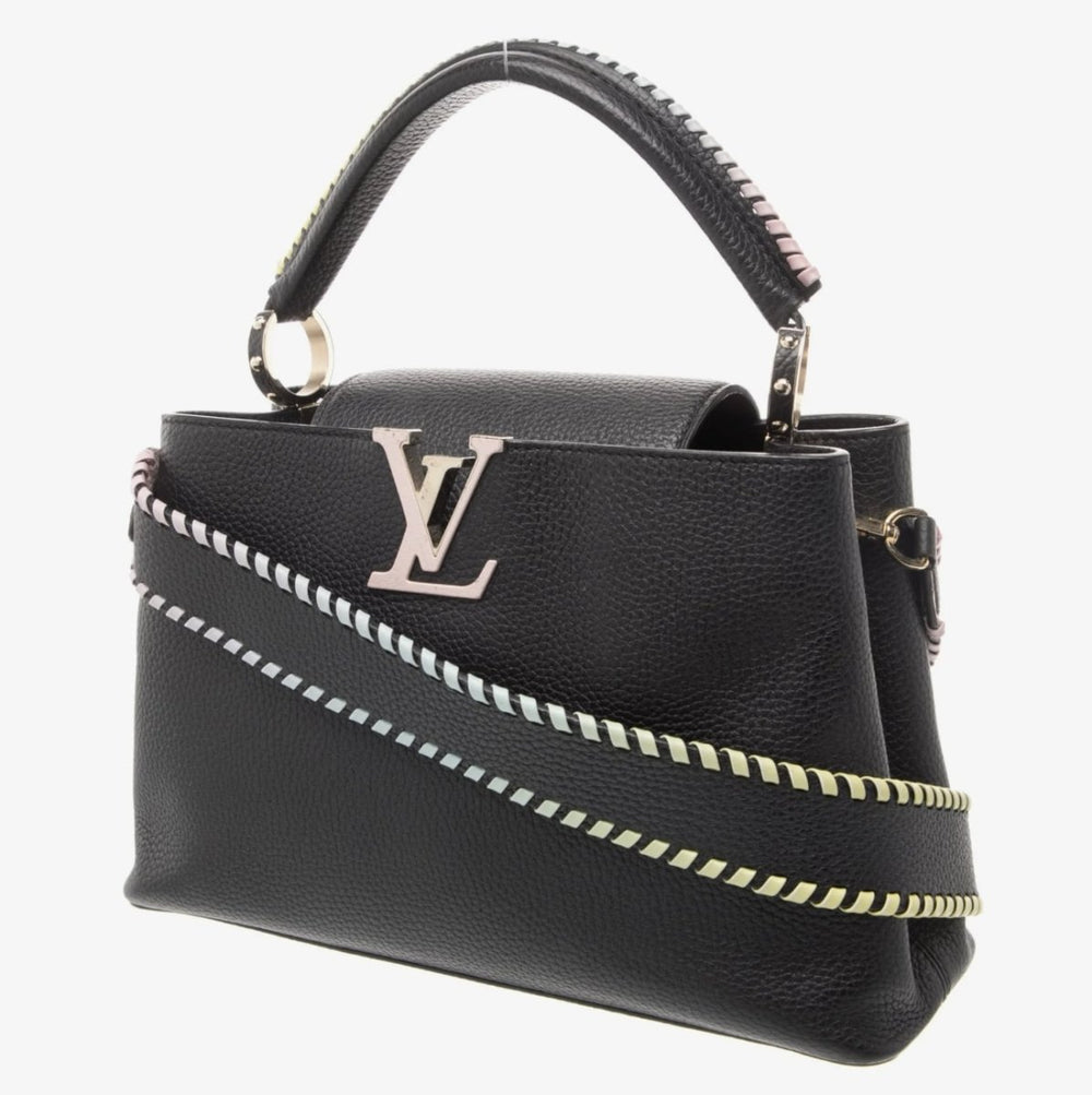 Louis Vuitton Capucine BB Black Taurillon Leather with Silver Handle - Handbags - Jawns on Fire Sneakers & Shoes