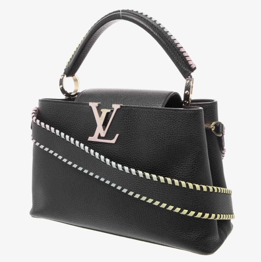 Louis Vuitton Capucine BB Black Taurillon Leather with Silver Handle - Handbags - Jawns on Fire Sneakers & Shoes