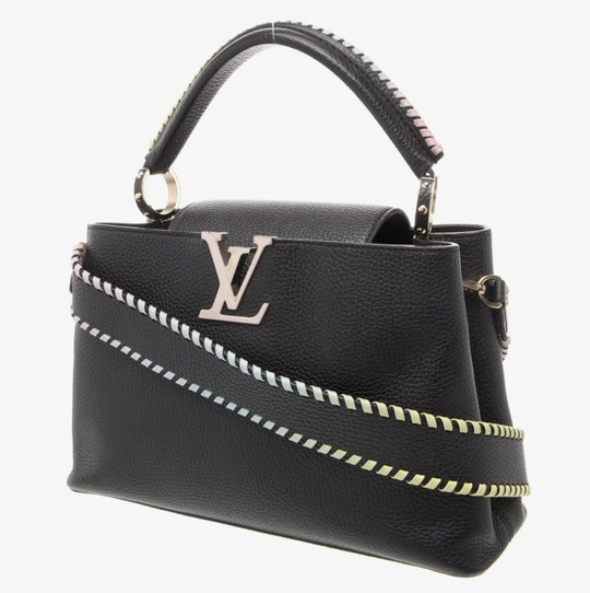 Louis Vuitton Capucine BB Black Taurillon Leather with Silver Handle - Handbags - Jawns on Fire Sneakers & Shoes