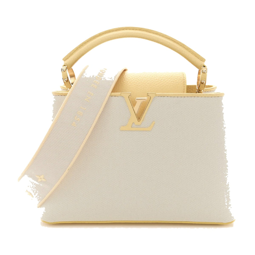 Louis Vuitton Capucine BB Canvas Top Handle Plume Yellow Bag - Handbags - Jawns on Fire Sneakers & Shoes