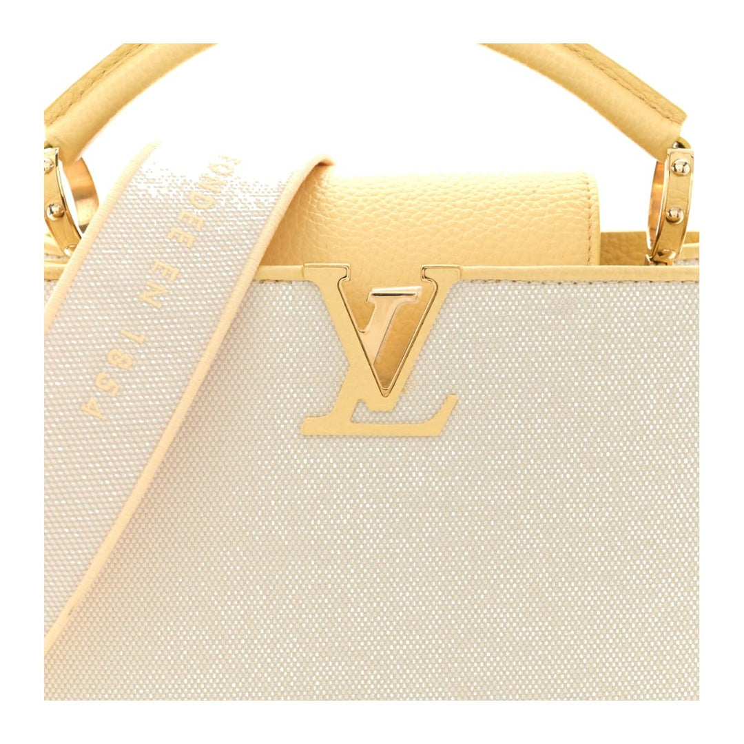 Louis Vuitton Capucine BB Canvas Top Handle Plume Yellow Bag - Handbags - Jawns on Fire Sneakers & Shoes