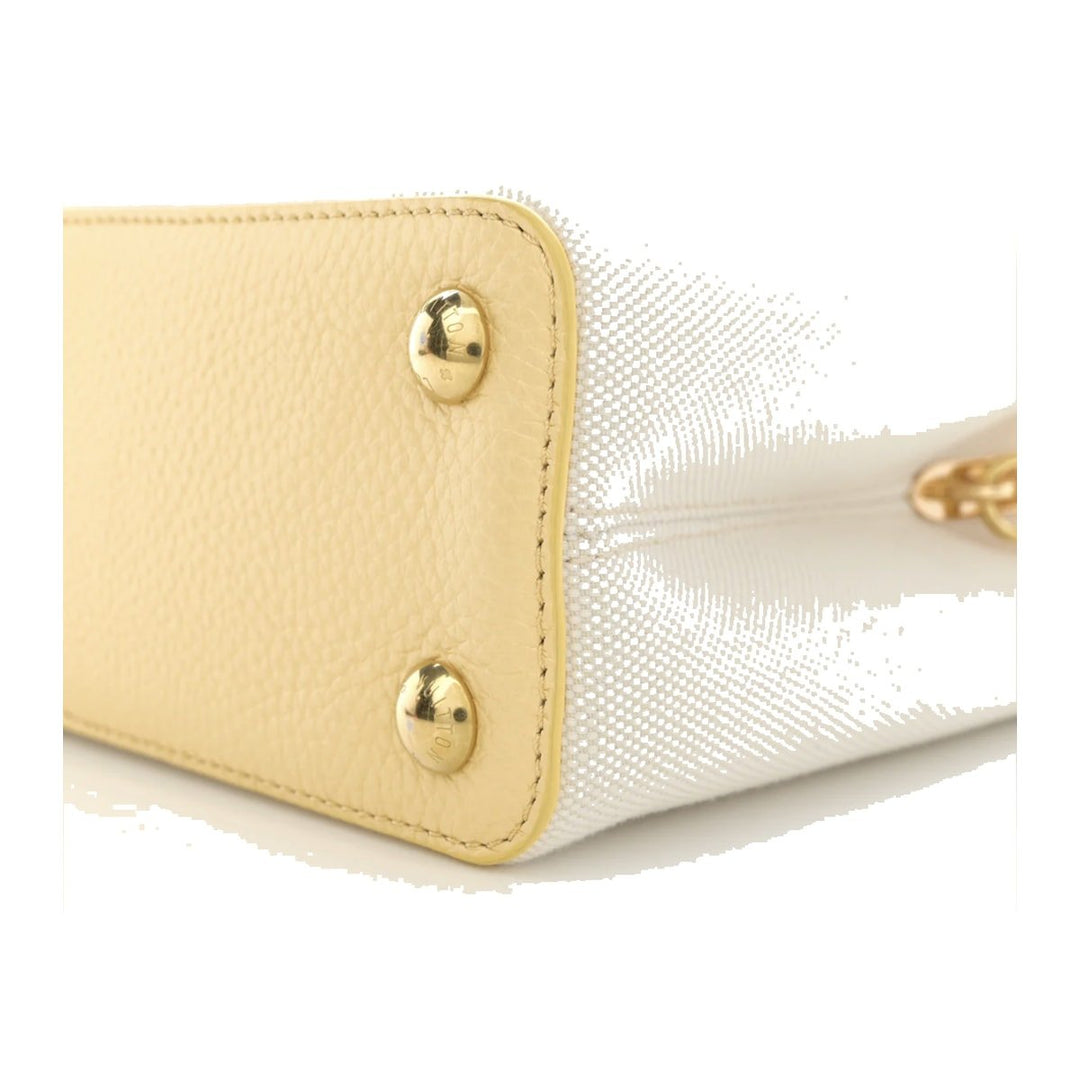 Louis Vuitton Capucine BB Canvas Top Handle Plume Yellow Bag - Handbags - Jawns on Fire Sneakers & Shoes