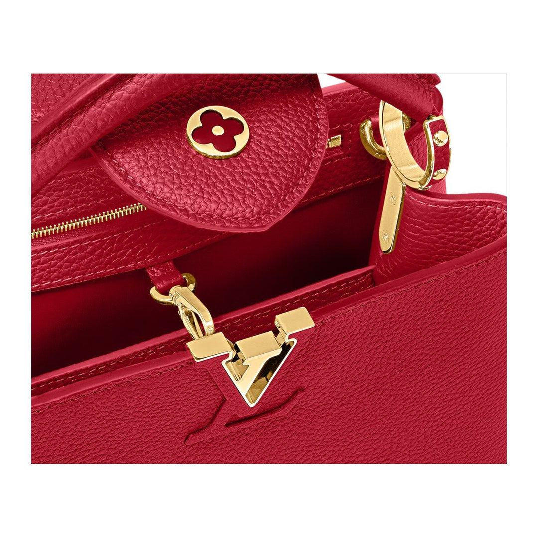 Louis Vuitton Capucine MM Taurillon Leather Top Handle Scarlet Bag M52689 - Handbags - Jawns on Fire Sneakers & Shoes