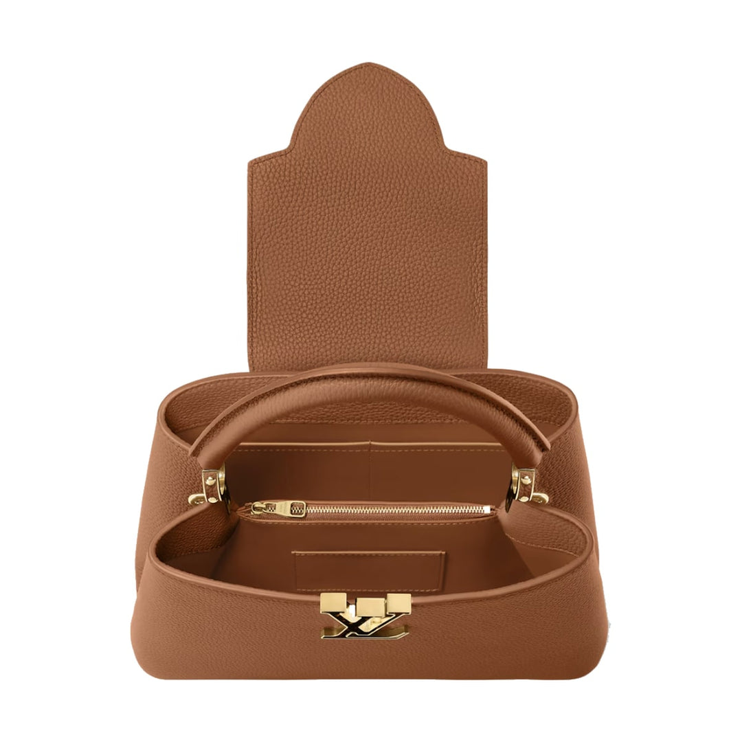 Louis Vuitton Capucine MM Taurillon Leather Top Handle Tan Bag - M14381 - Handbags - Jawns on Fire Sneakers & Shoes