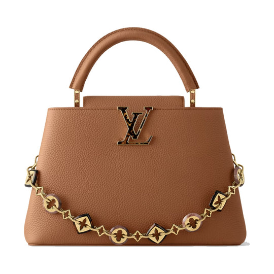 Louis Vuitton Capucine MM Taurillon Leather Top Handle Tan Bag - M14381 - Handbags - Jawns on Fire Sneakers & Shoes