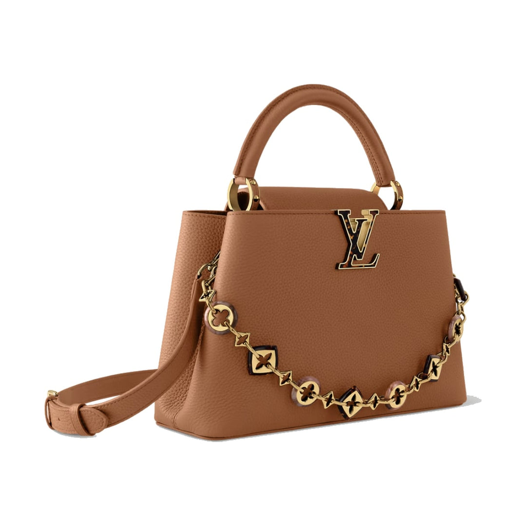 Louis Vuitton Capucine MM Taurillon Leather Top Handle Tan Bag - M14381 - Handbags - Jawns on Fire Sneakers & Shoes