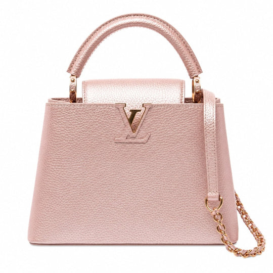 Louis Vuitton Capucines BB Metallic Magnolia Taurillon Leather Top Handle Bag - Handbags - Jawns on Fire Sneakers & Shoes