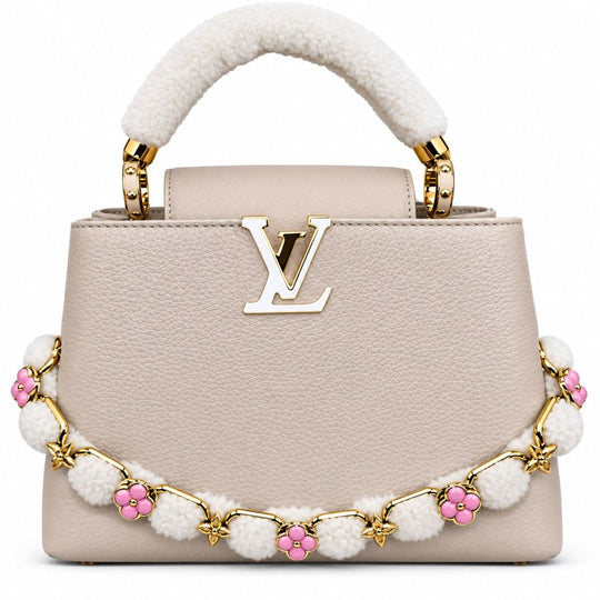 Louis Vuitton Capucines BB Vanilla Taurillon Leather Bag with Fur Handle - Handbags - Jawns on Fire Sneakers & Shoes