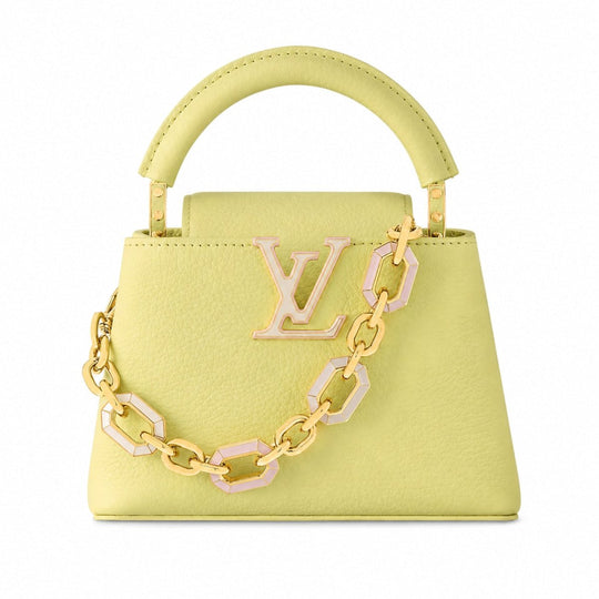 Louis Vuitton Capucines Mini Taurillon Leather Handbag Sun Beam M25232 - Handbags - Jawns on Fire Sneakers & Shoes