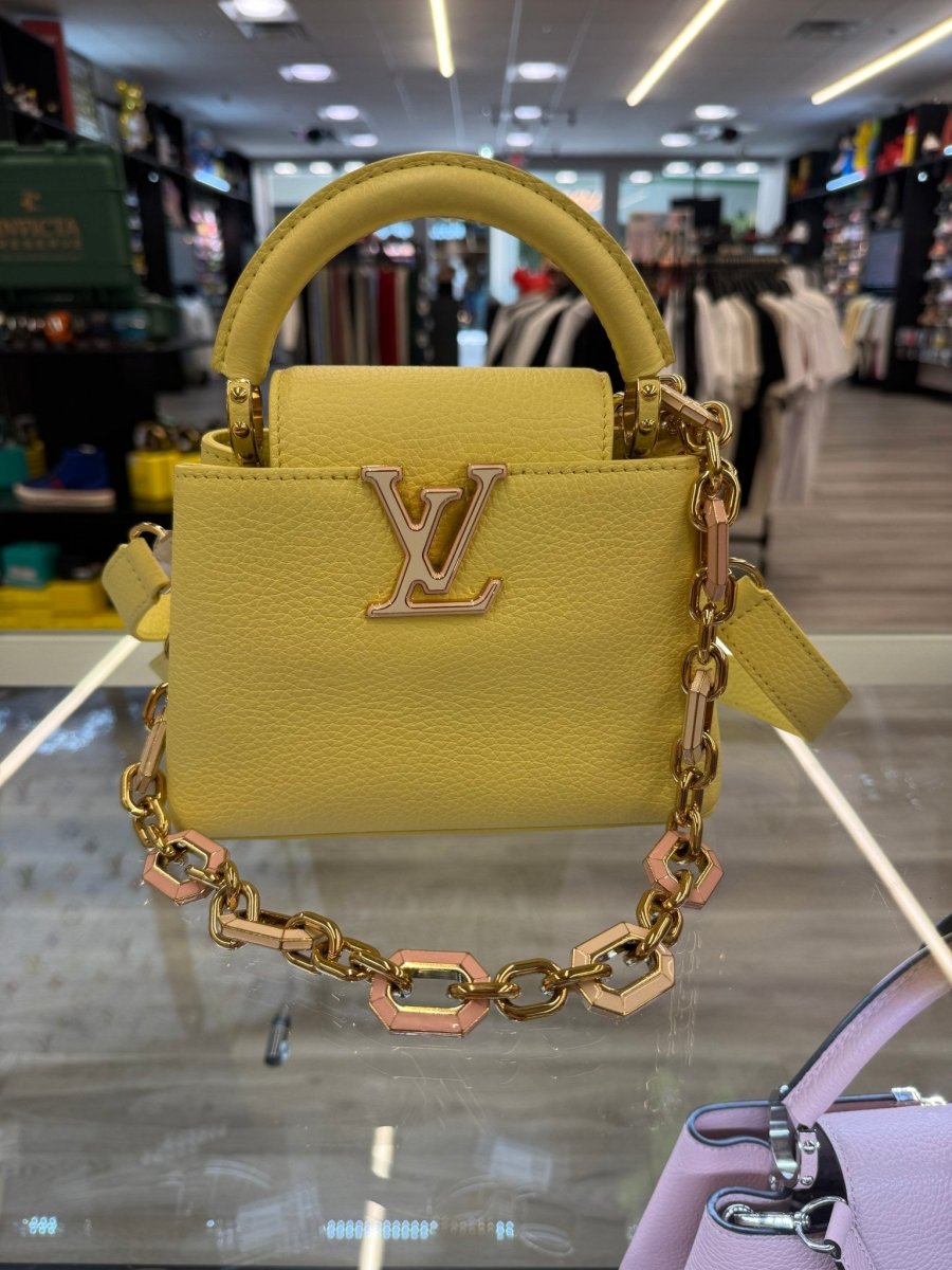 Louis Vuitton Capucines Mini Taurillon Leather Handbag Sun Beam M25232 - Handbags - Jawns on Fire Sneakers &amp; Shoes