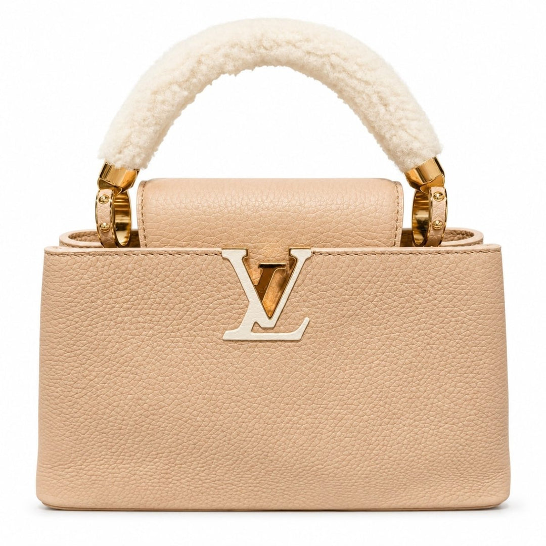 Louis Vuitton Capucines Mini Vanilla Light Beige & Brown Taurillon Leather Gold Hardware Bag - Handbags - Jawns on Fire Sneakers & Shoes