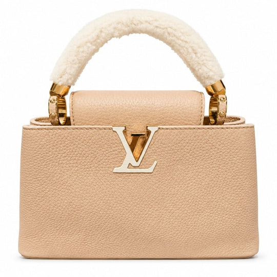 Louis Vuitton Capucines Mini Vanilla Light Beige & Brown Taurillon Leather Gold Hardware Bag - Handbags - Jawns on Fire Sneakers & Shoes