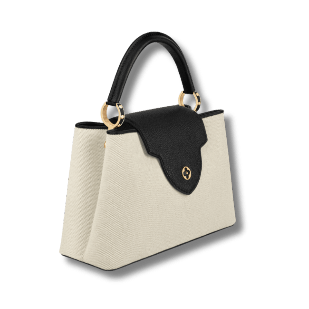 Louis Vuitton Capucines MM Cream Black Bag - Handbags - Jawns on Fire Sneakers & Shoes