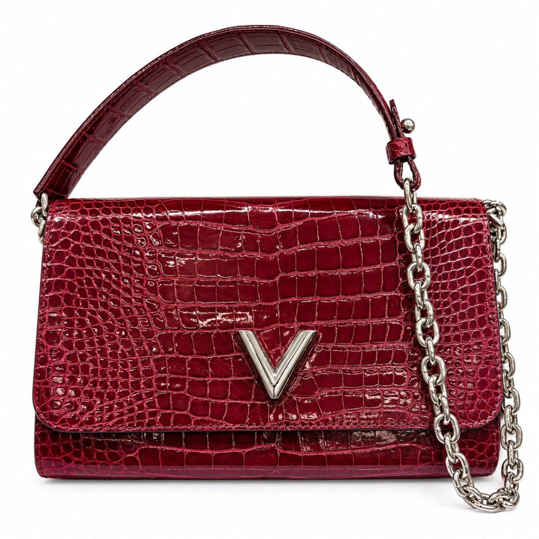 Louis Vuitton Clutch Twist Chain Wallet Burgundy Red Crocodile - Handbags - Jawns on Fire Sneakers &amp; Shoes