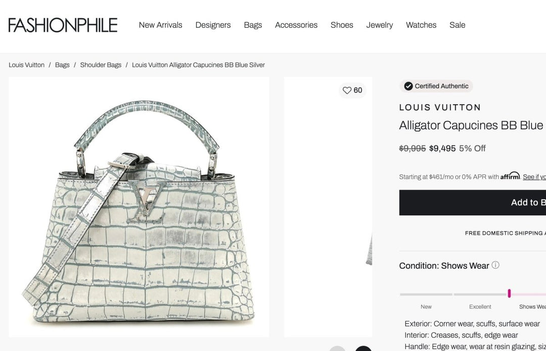 Louis Vuitton Crocodile Capucines BB Silver - Handbags - Jawns on Fire Sneakers & Shoes