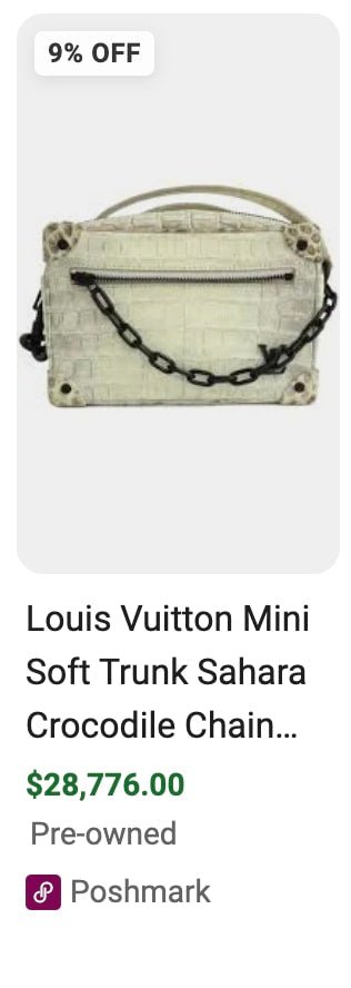 Louis Vuitton Crocodile Leather Shoulder Bag Soft Trunk Bronze - Handbags - Jawns on Fire Sneakers & Shoes