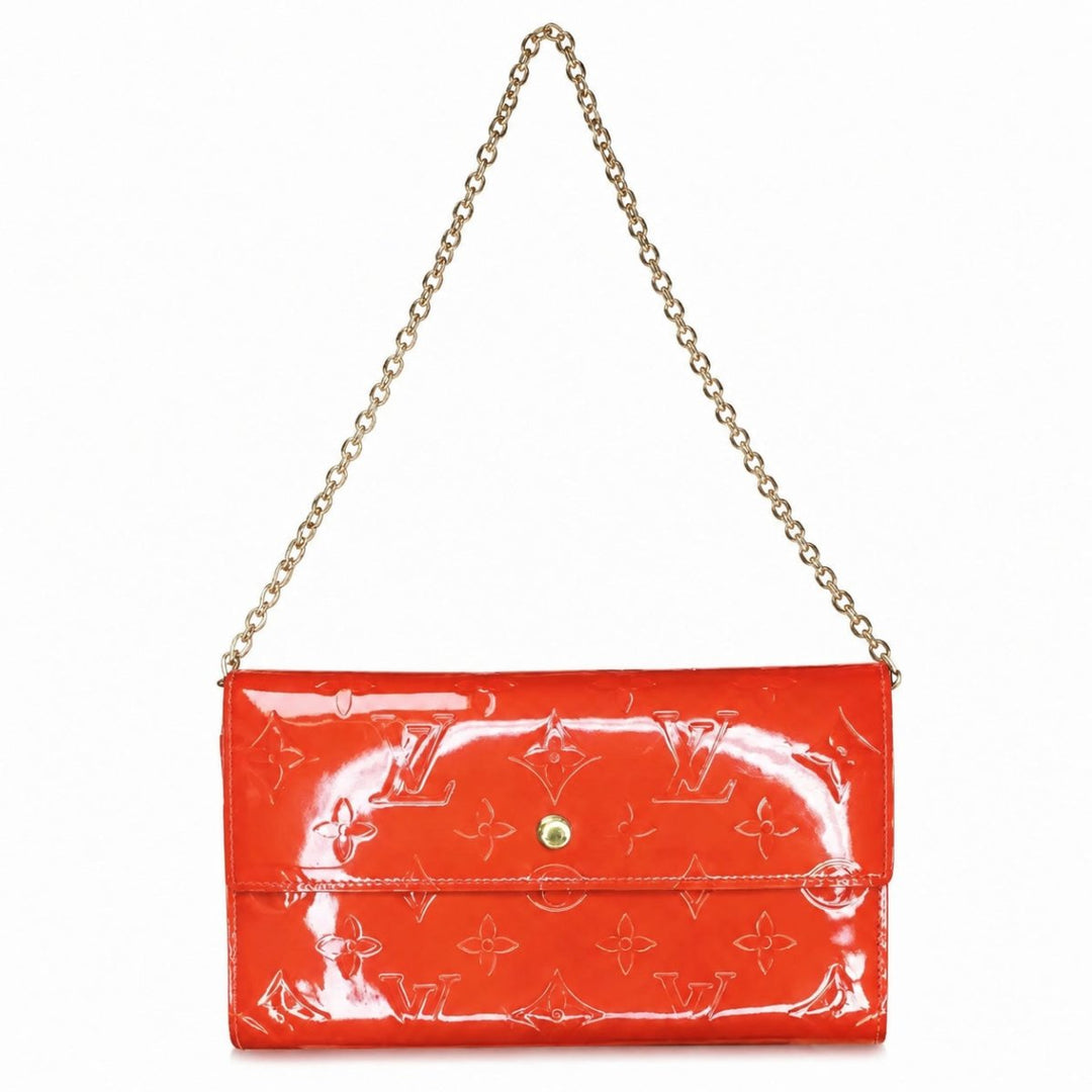Louis Vuitton Monogram Vernis Chaîne Wallet in Pomme d’Amour Red - Handbags - Jawns on Fire Sneakers & Shoes