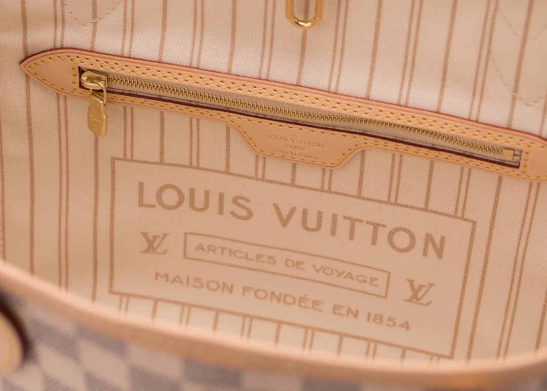 Louis Vuitton Neverfull Damier Azur PM Beige Lining - Handbags - Jawns on Fire Sneakers &amp; Shoes