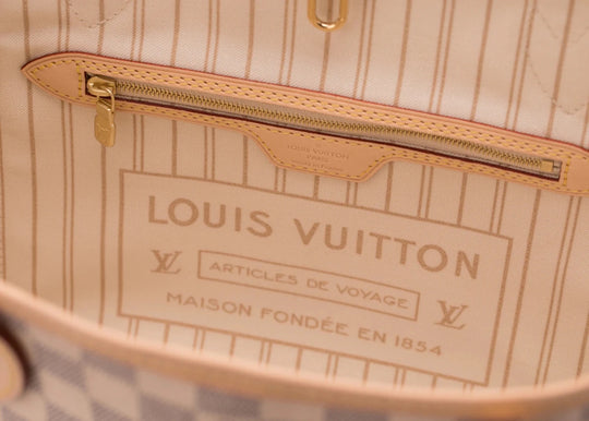 Louis Vuitton Neverfull Damier Azur PM Beige Lining - Handbags - Jawns on Fire Sneakers &amp; Shoes