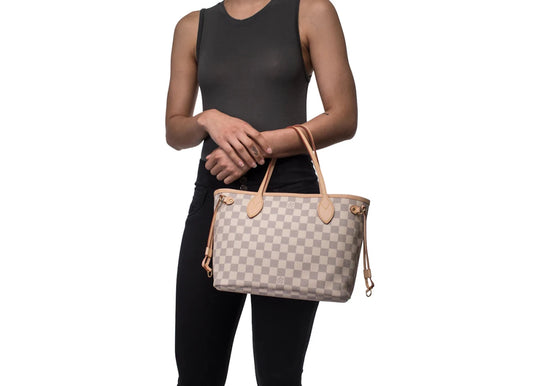 Louis Vuitton Neverfull Damier Azur PM Beige Lining - Handbags - Jawns on Fire Sneakers &amp; Shoes