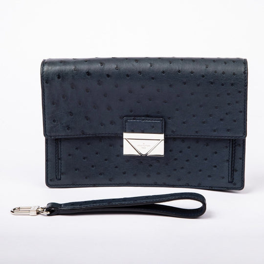 Louis Vuitton Pochette Thames Ostrich Clutch Bag Navy - Handbags - Jawns on Fire Sneakers &amp; Shoes