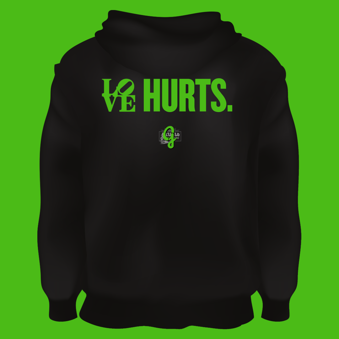 LOVE, Hurts. - Original Jawns - Kelly Green Black Hoodie - Hoodie - Jawns on Fire Sneakers & Shoes