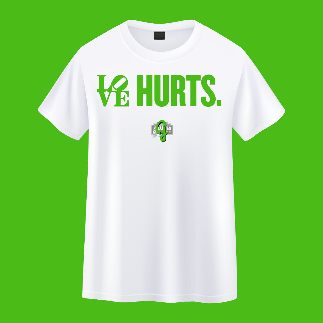 LOVE, Hurts. - Original Jawns - Kelly Green White T-Shirt - T-Shirt - Jawns on Fire Sneakers & Shoes