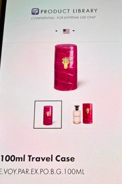 Louis Vuitton 100ml Travel Case Crocodile Brillant Pink