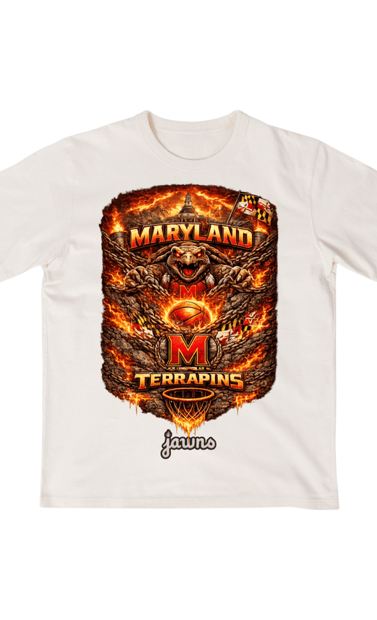 Maryland Terrapins Godspeed Streetwear Basketball Gear - No Skulls - T-Shirt - Jawns on Fire Sneakers & Shoes