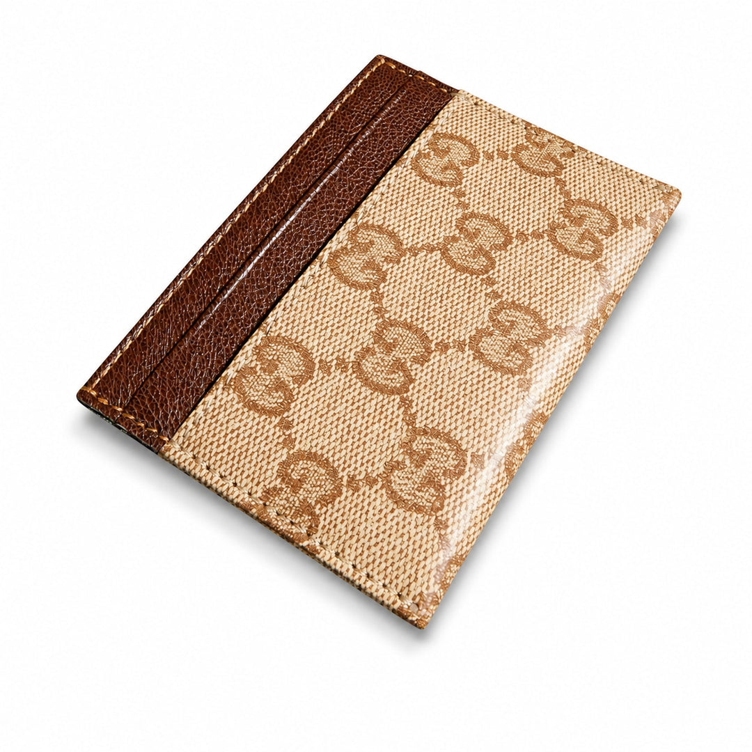 Gucci GG Supreme Card Case Brown