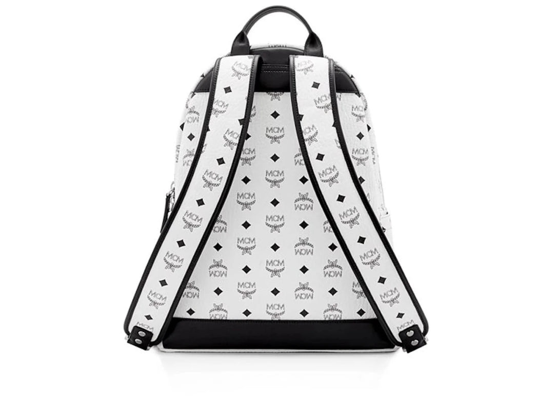 MCM Stark Backpack Visetos Medium White - Handbags - Jawns on Fire Sneakers & Shoes