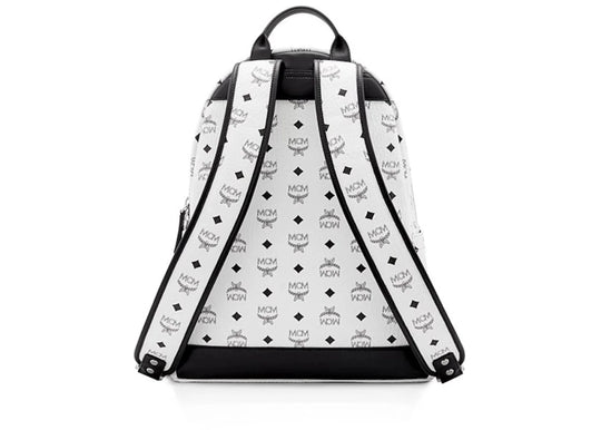MCM Stark Backpack Visetos Medium White - Handbags - Jawns on Fire Sneakers & Shoes