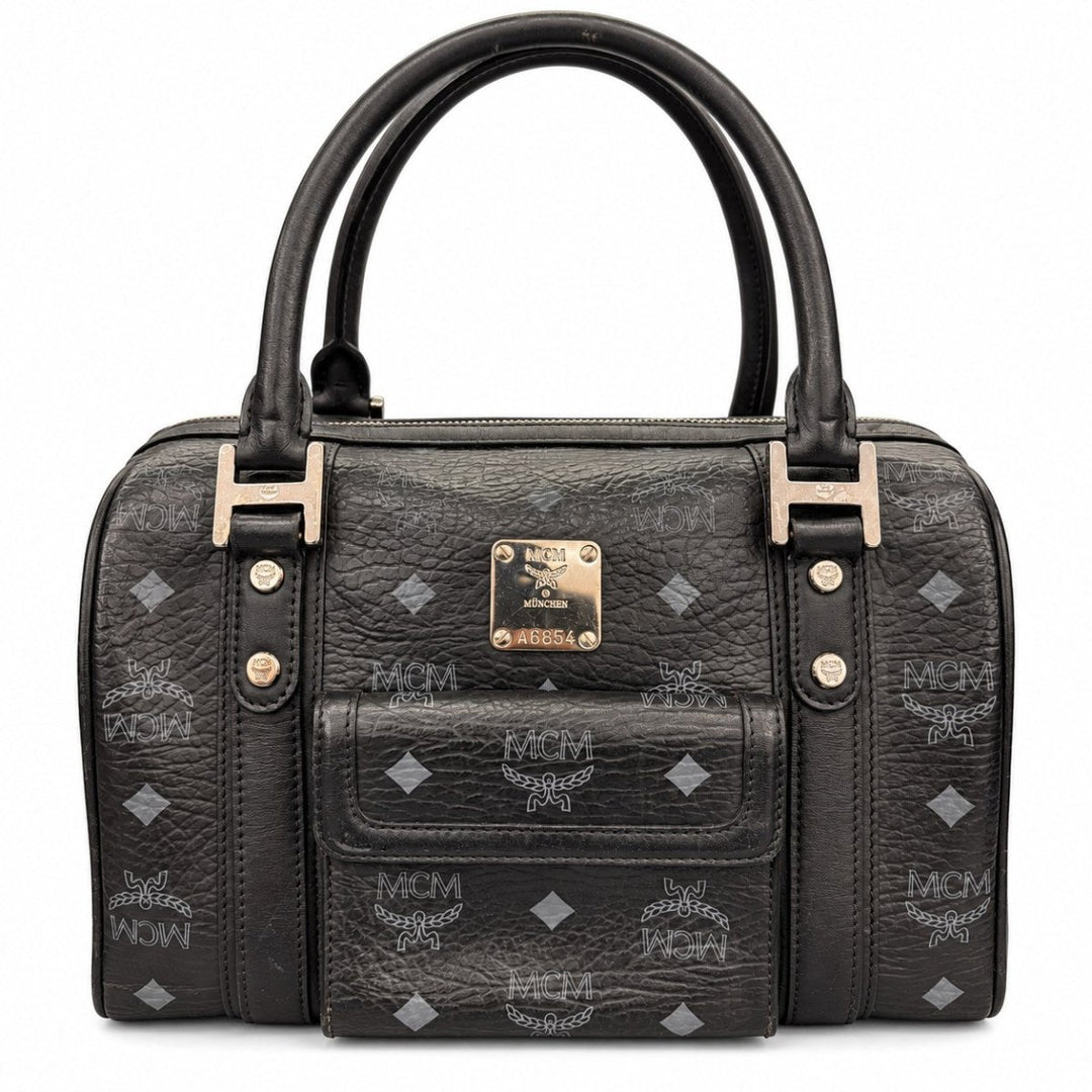 MCM Visetos Boston Bag Black - Handbags - Jawns on Fire Sneakers &amp; Shoes
