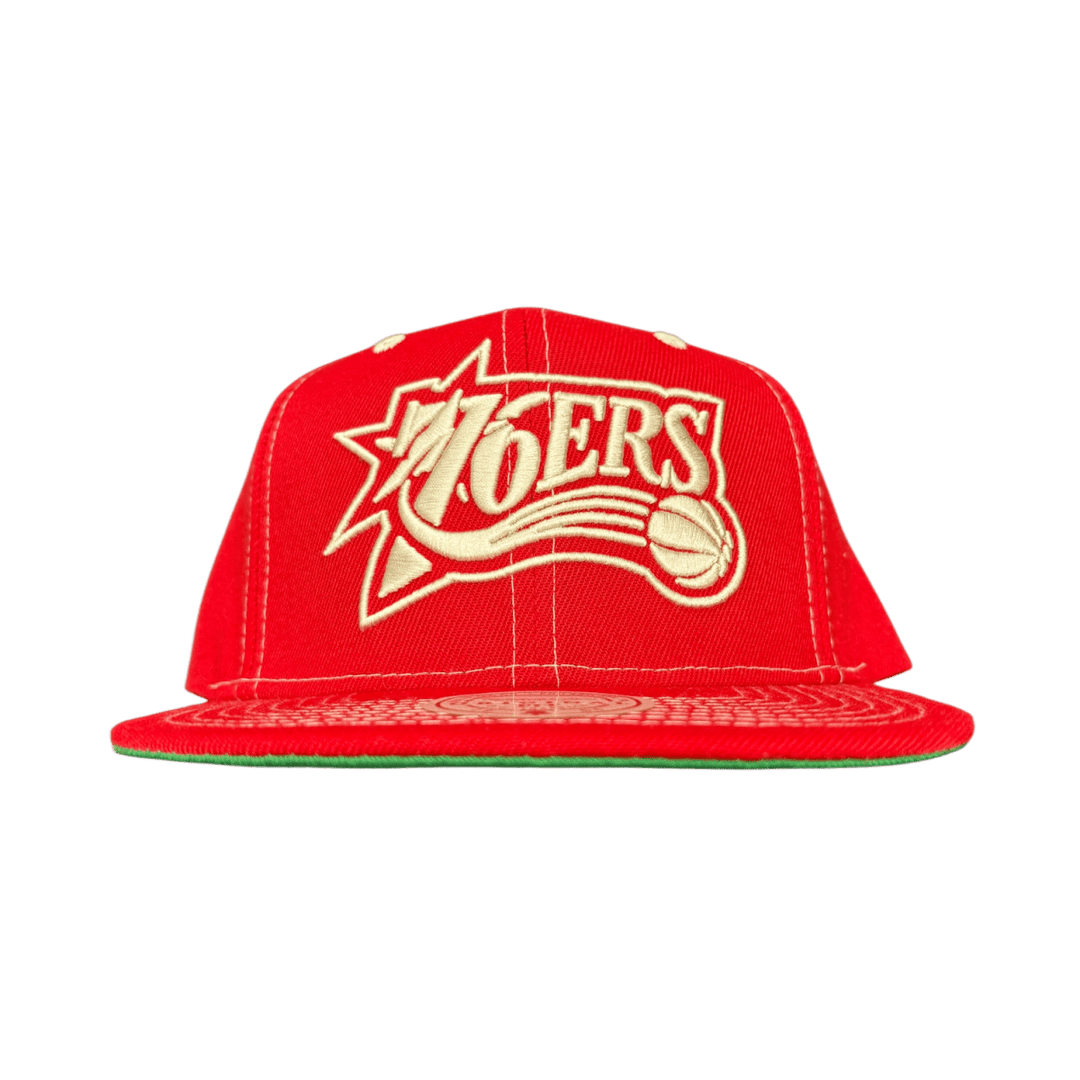 Mitchell &amp; Ness Red OG 76ers Logo Snap Back - Clothing Accessory - Jawns on Fire Sneakers &amp; Shoes