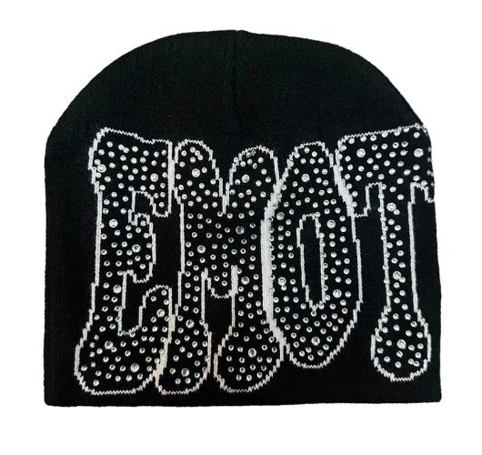 Mixed Emotions Black ‘Rhinestone’ Beanie - Clothing Accessory - Jawns on Fire Sneakers & Shoes