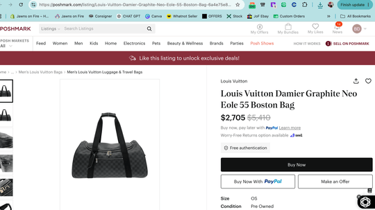 Louis Vuitton Damier Graphite Neo Eole 55 Boston Bag