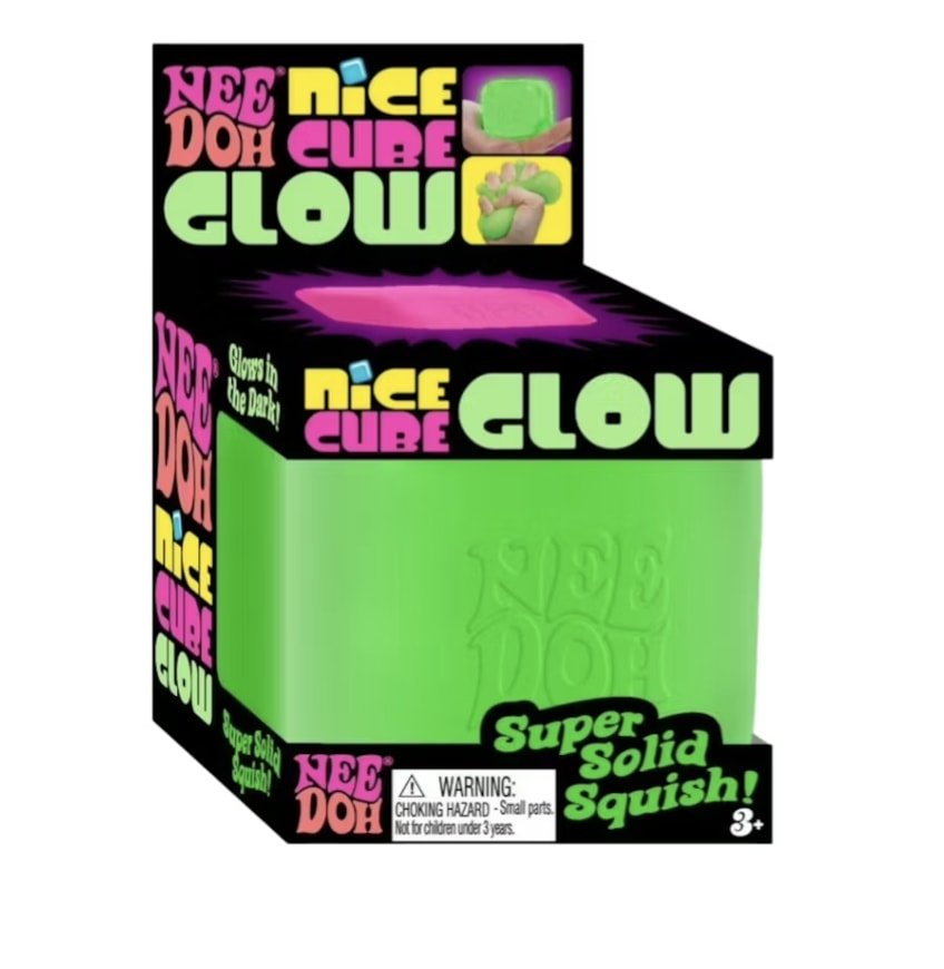 NeeDoh CUBE Glow In The Dark - Assorted Color - Sensory Toys - Jawns on Fire Sneakers & Shoes