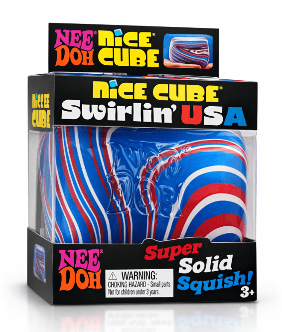 NeeDoh Swirlin USA Nice Cube - Sensory Toys - Jawns on Fire Sneakers & Shoes