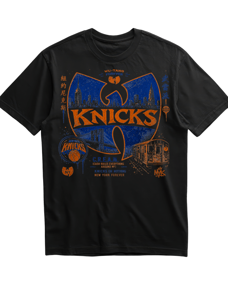 New York Knicks x Wu-Tang Blue 2026 NBA World Champions - Black T-Shirt - T-Shirt - Jawns on Fire Sneakers & Shoes