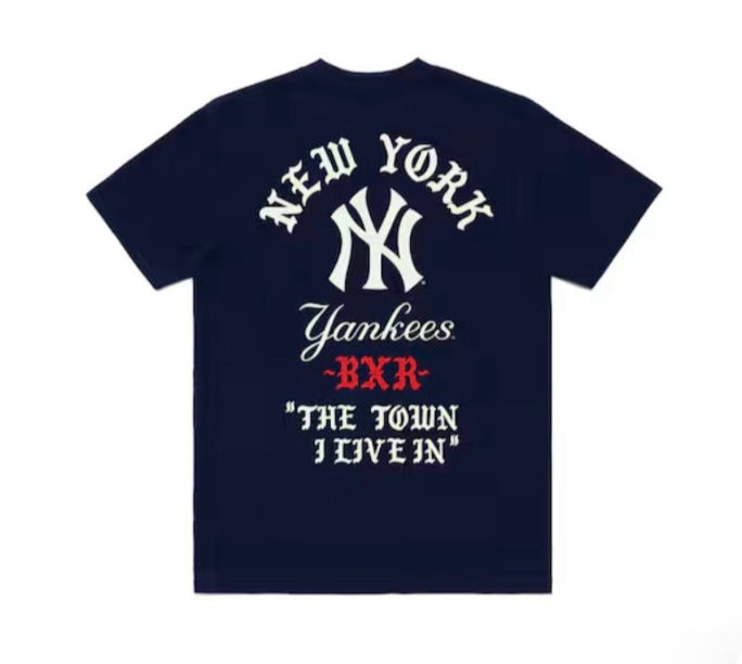 New York Yankees Mitchell & Ness Navy Born X Raised in New York Town Short Sleeve T-Shirt - Clothing - Mens - Jawns on Fire Sneakers & Shoes
