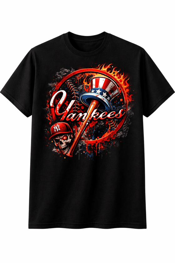New York Yankees Skull Cyborg- Original Jawns- Black T-Shirt