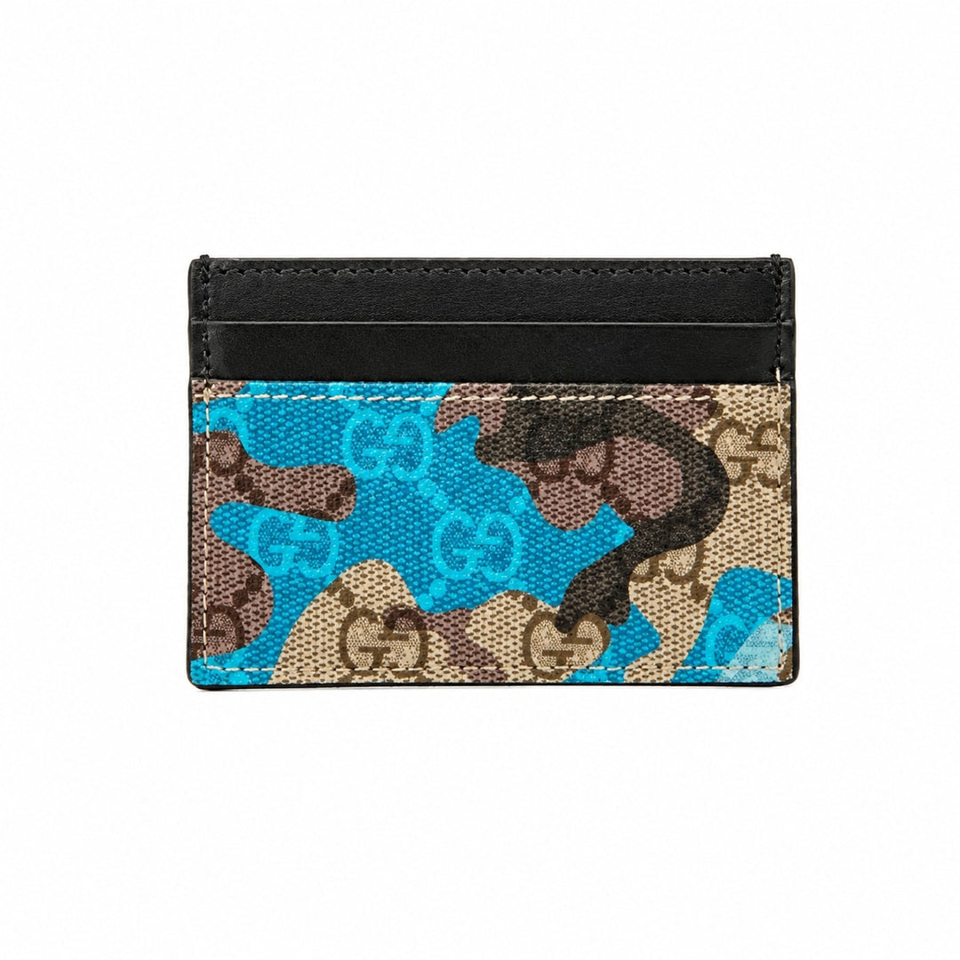 Gucci GG Blue Camouflage Card Case