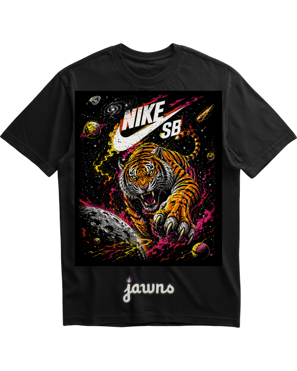 Nike SB Space Tiger - Tiger In Space - Black T-Shirt - Only Jawns - T-Shirt - Jawns on Fire Sneakers & Shoes