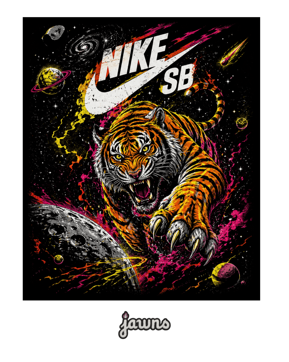 Nike SB Space Tiger - Tiger In Space - Black T-Shirt - Only Jawns - T-Shirt - Jawns on Fire Sneakers & Shoes