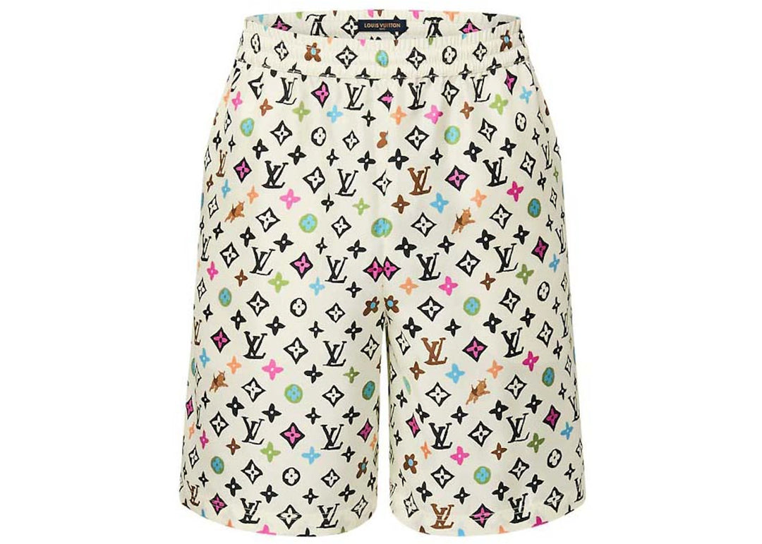 Louis Vuitton by Tyler, the Creator Monogram Printed Silk Shorts Multicolor Size 50